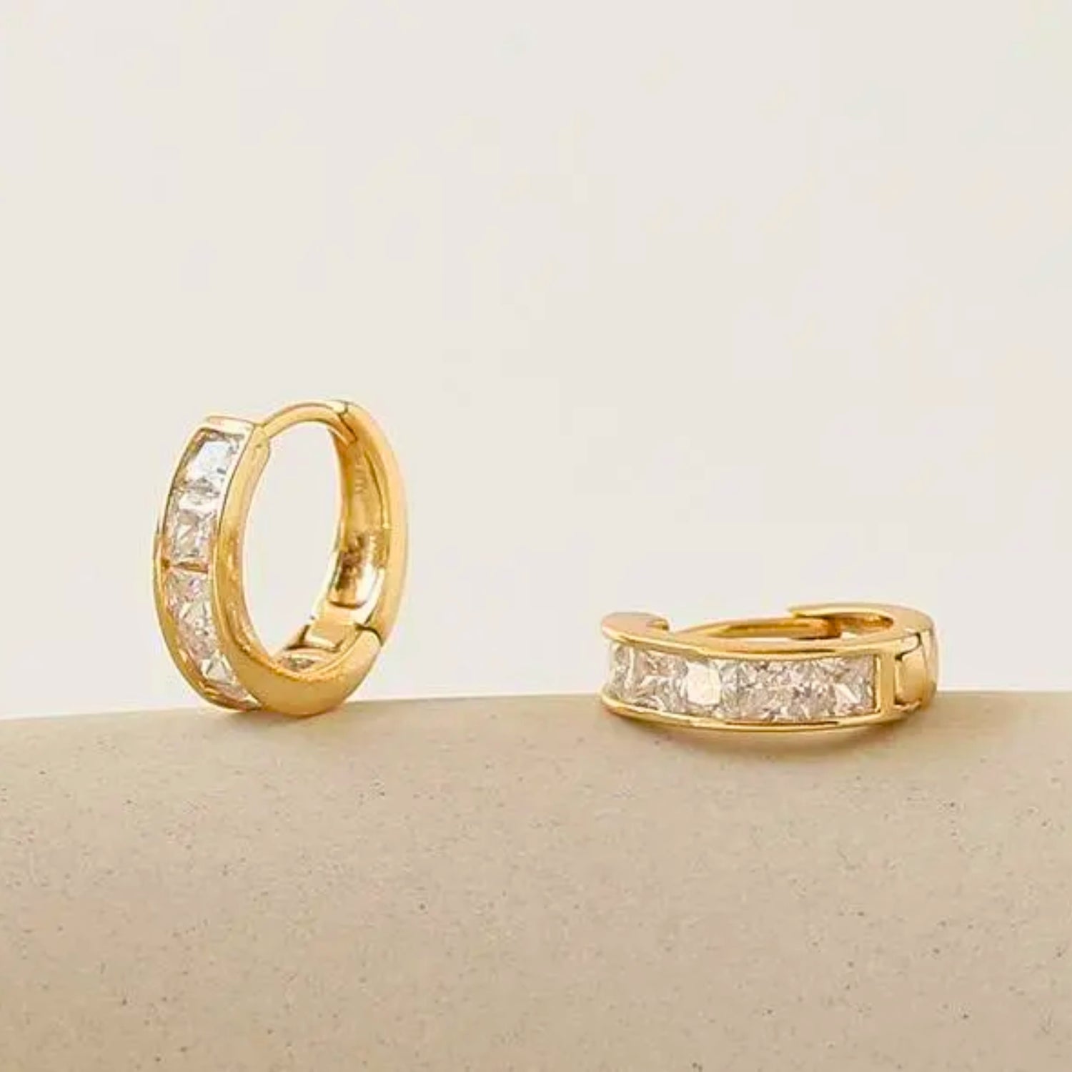 Crystal Huggie Hoop Earrings