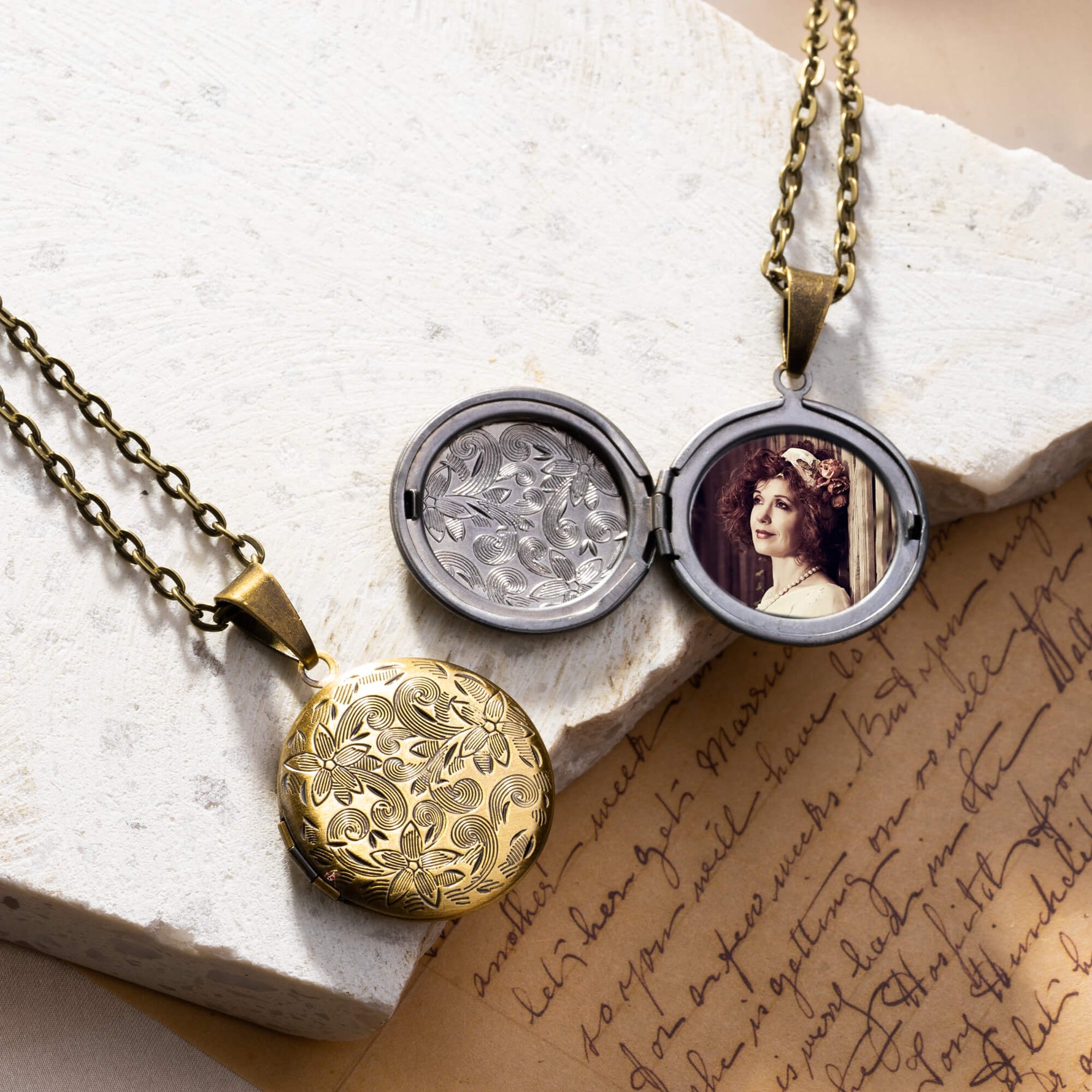 Keepsake Photograph Floral Necklace