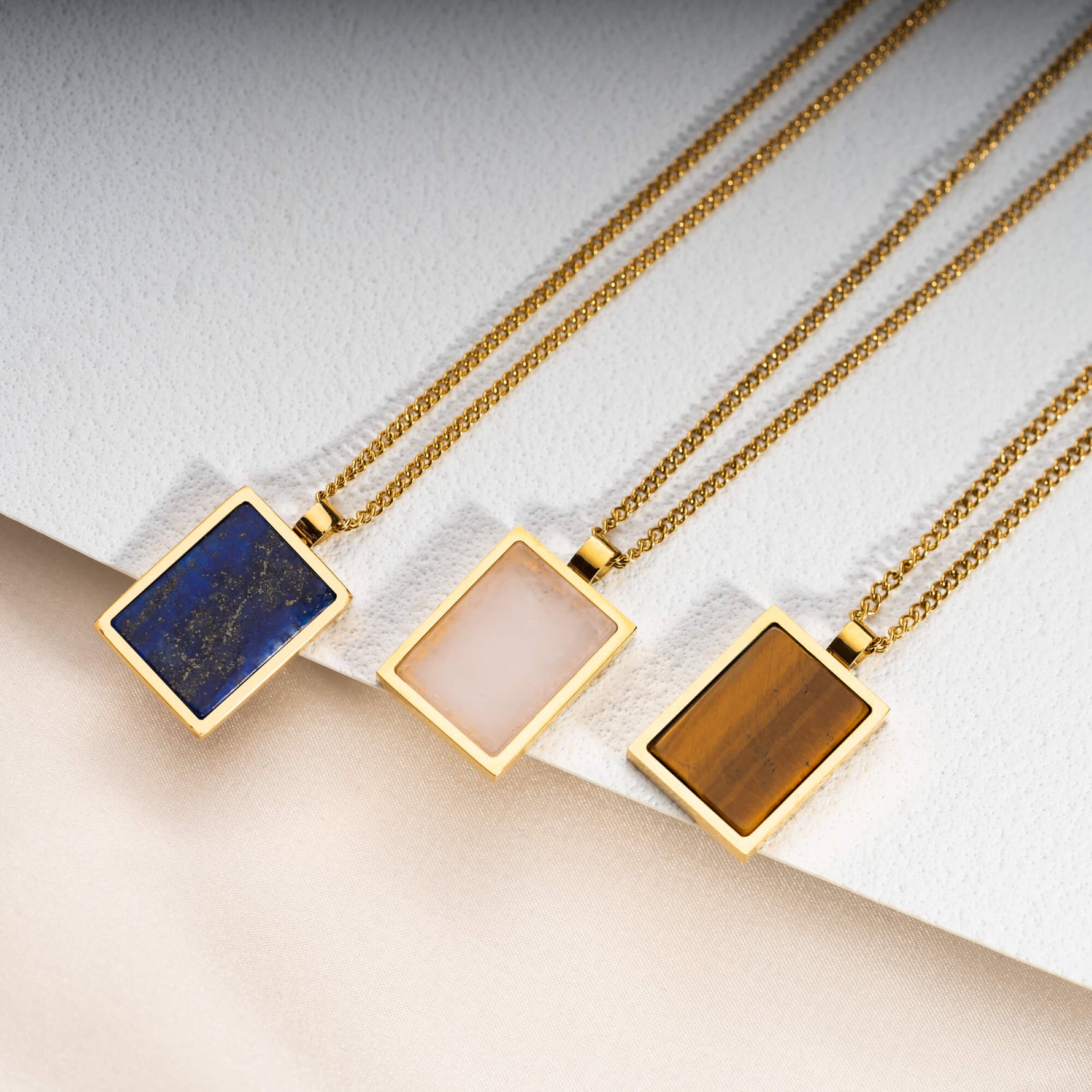 Rectangle Natural Stone Necklace