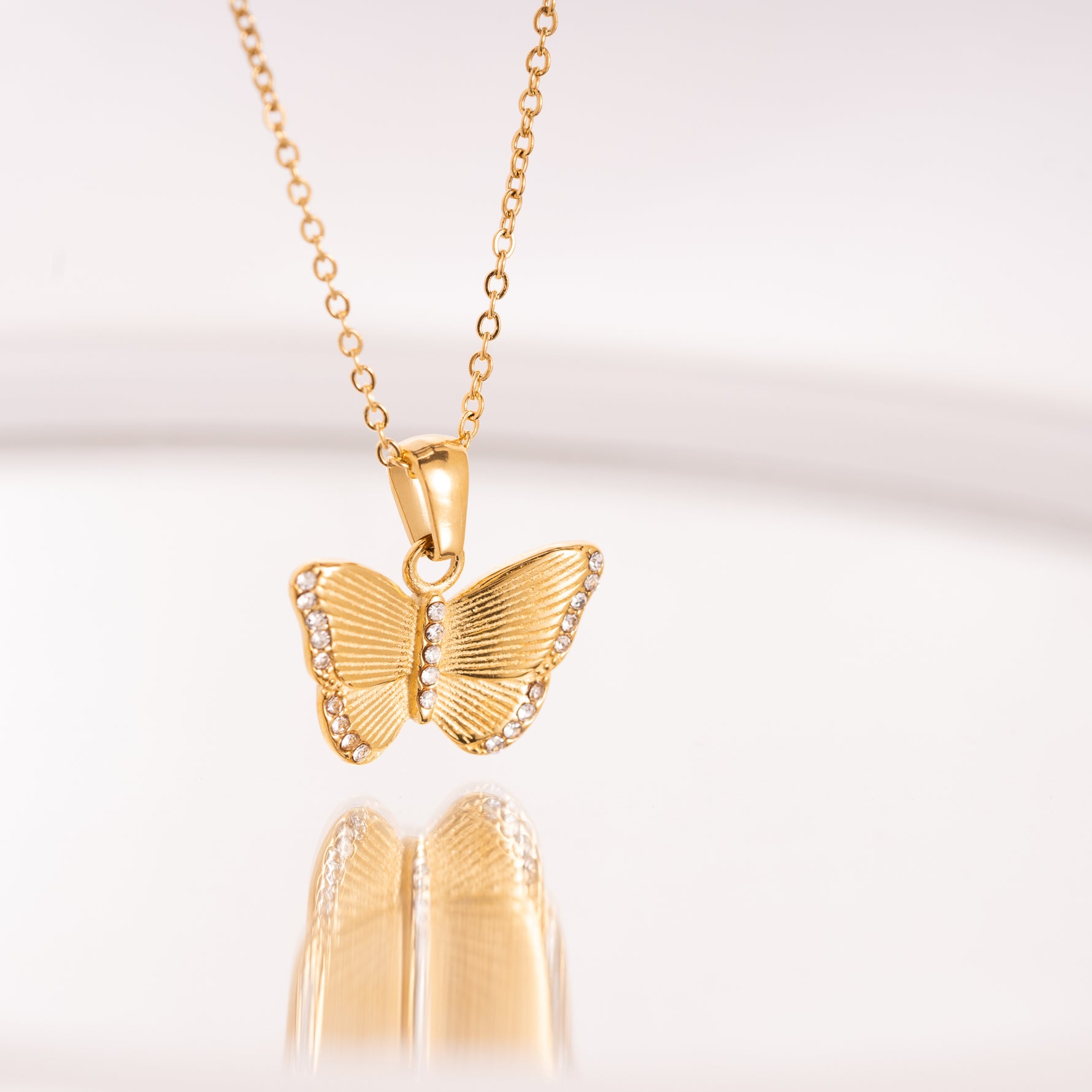 Gold Butterfly Charm Necklace
