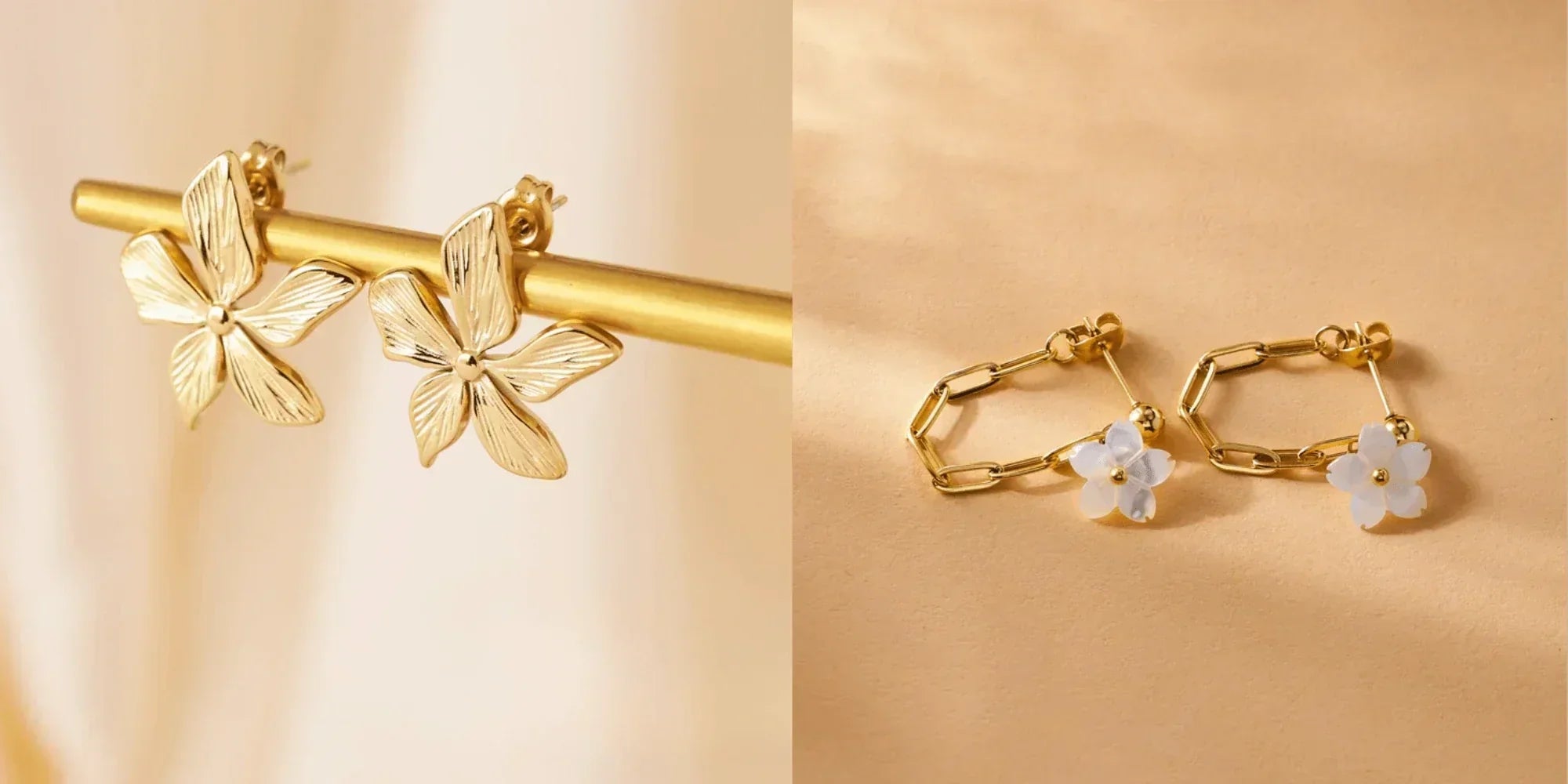 best gold flower earrings for gifts