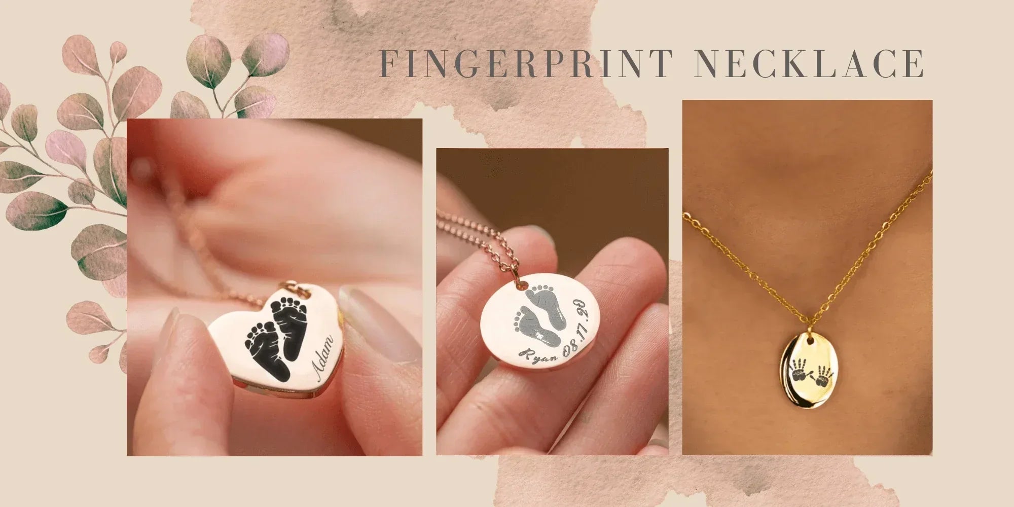 custom fingerprint necklace for mom