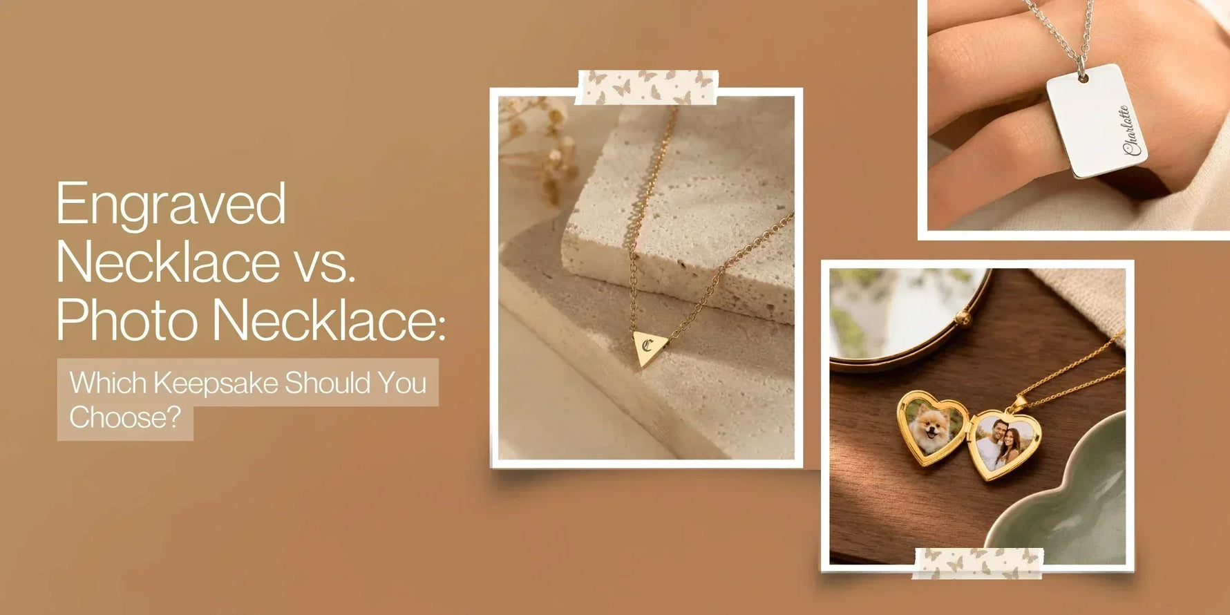 engraved necklace vs. photo necklace