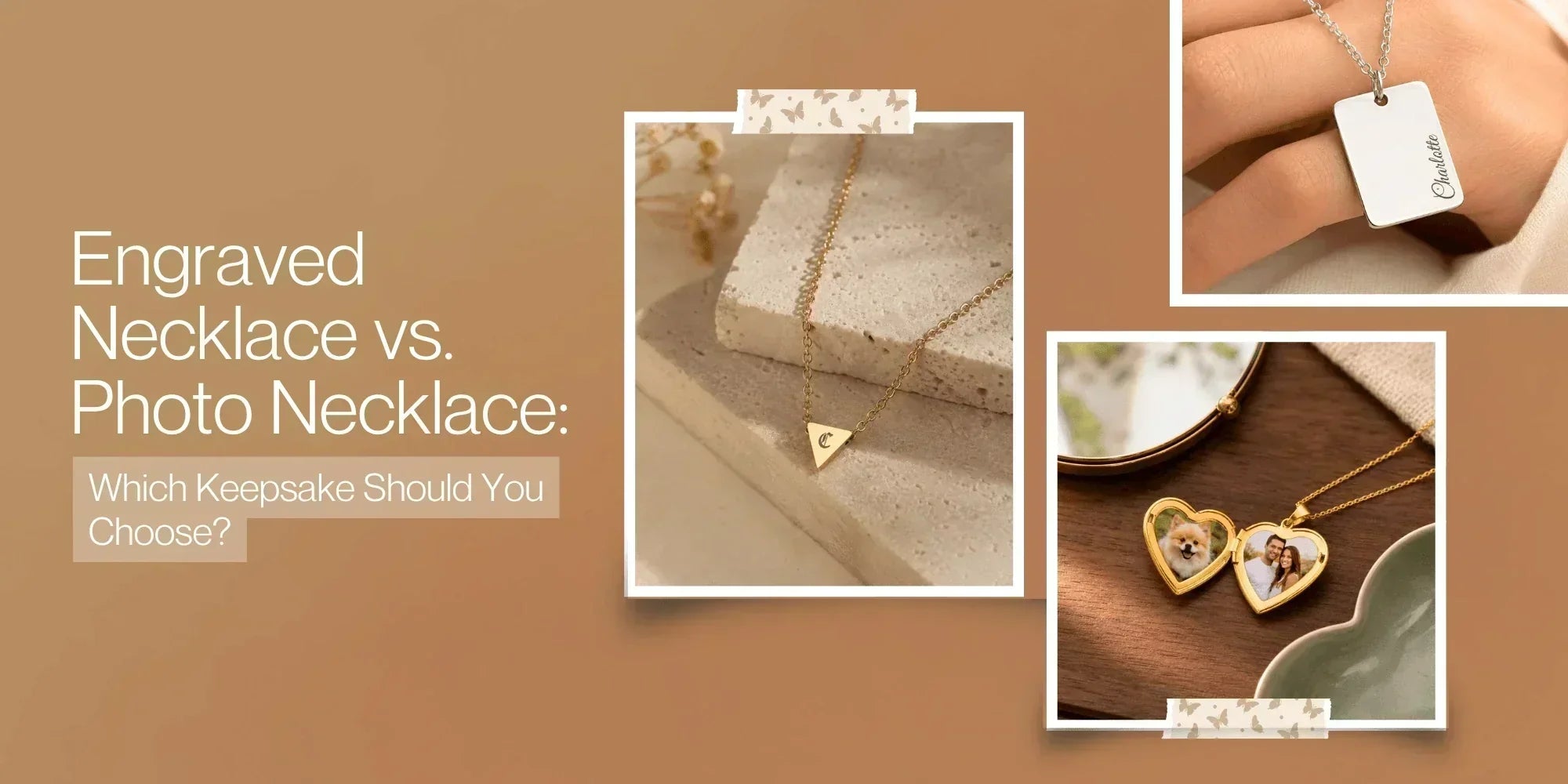engraved necklace vs. photo necklace