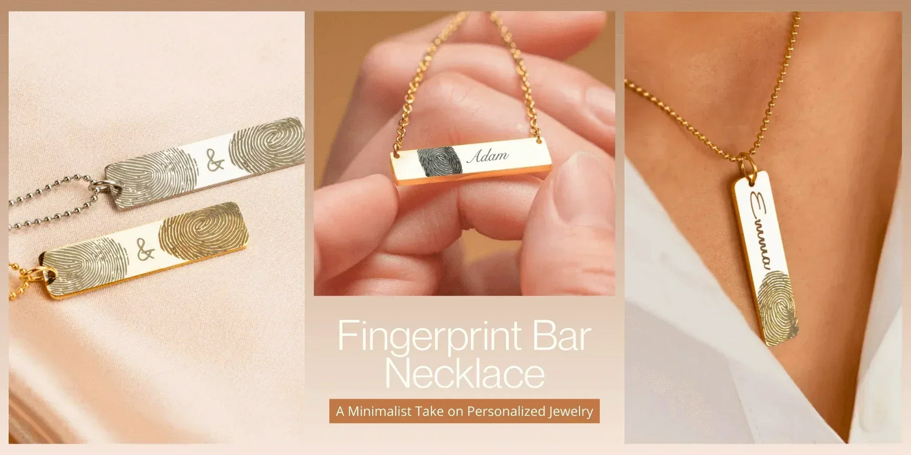 fingerprint bar necklace
