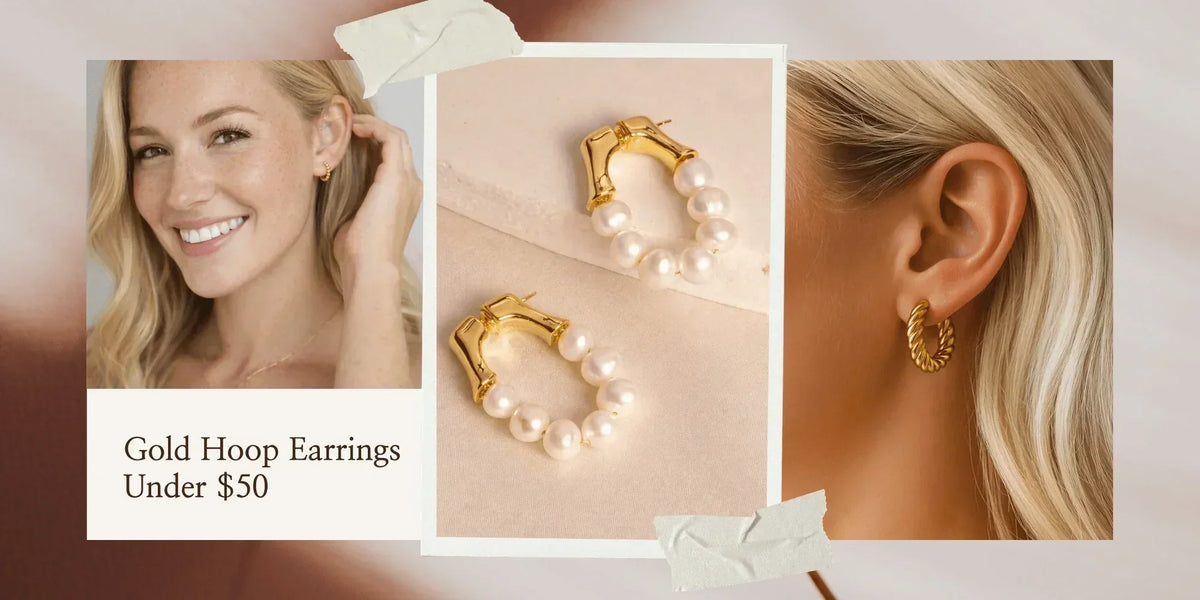 gold hoop earrings under $50