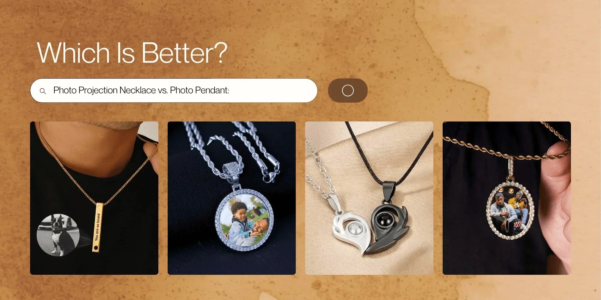 photo projection necklace vs. photo pendant