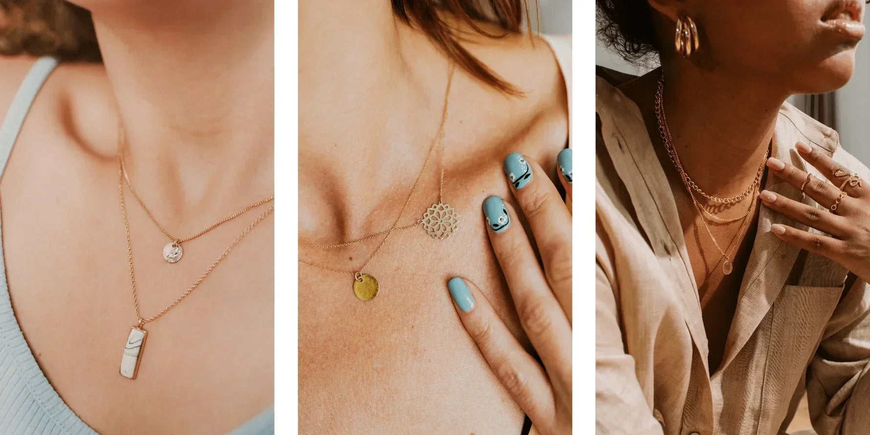 Real vs. Gold-Plated Bar Necklace