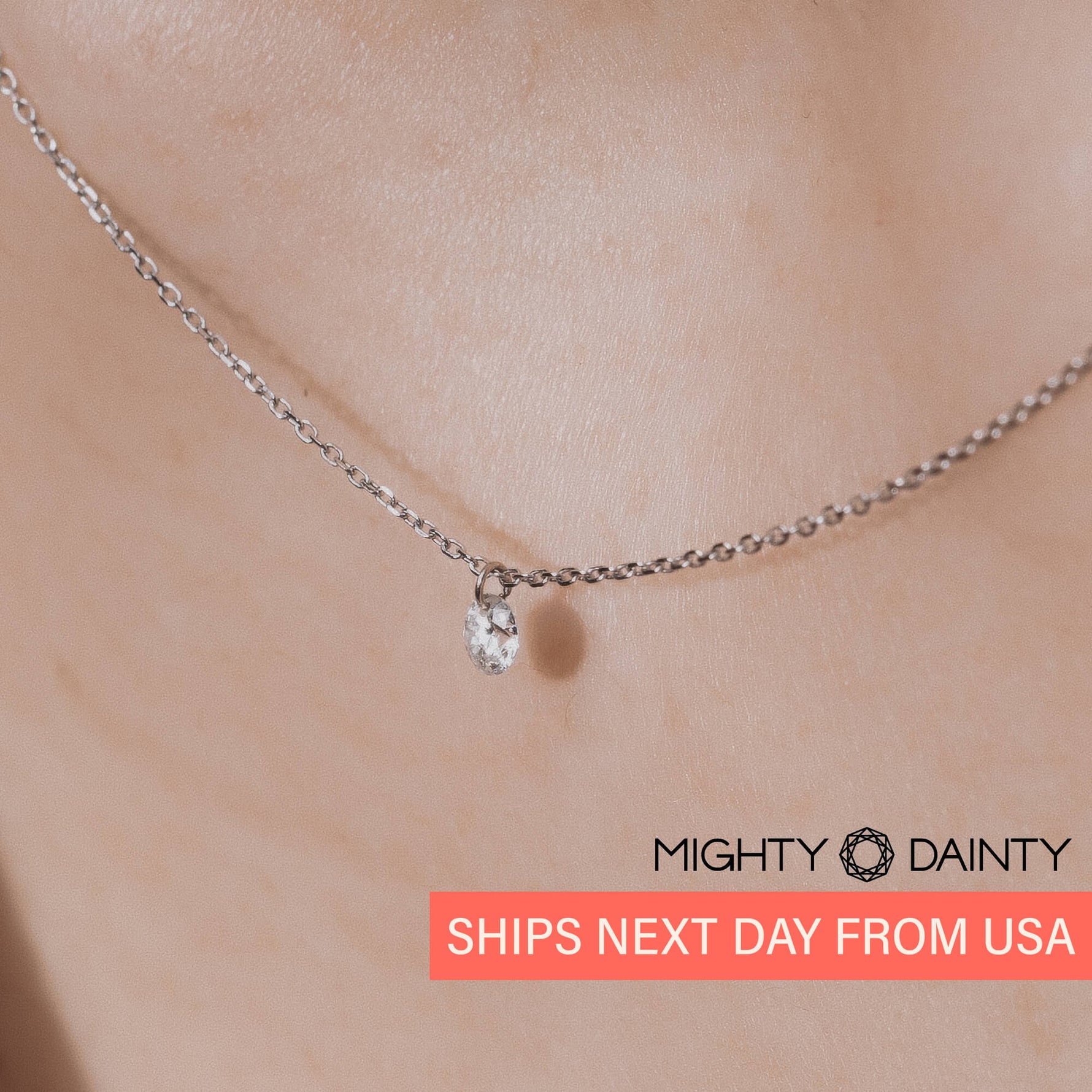 Gold Single Small Diamond Necklace