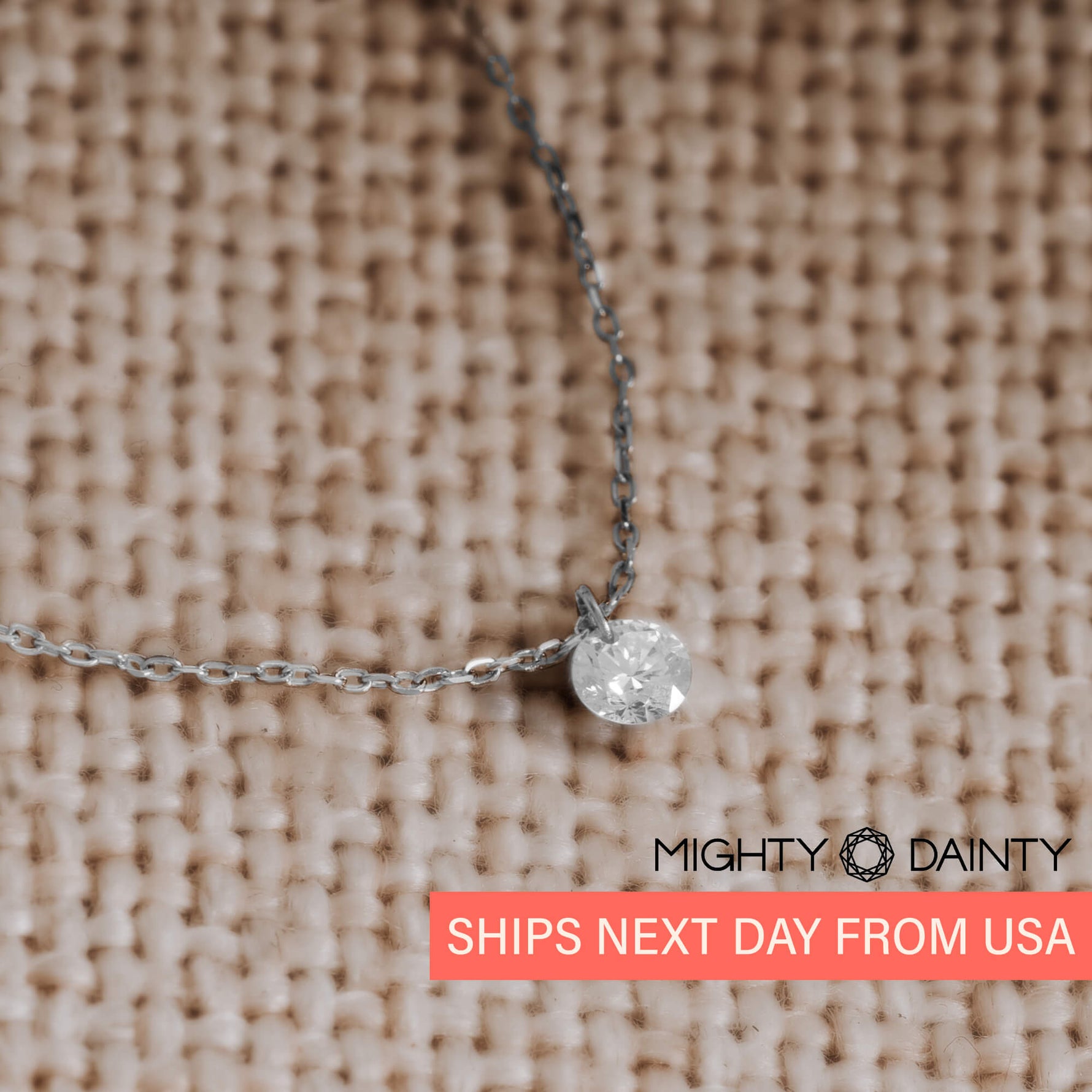 Gold Single Small Diamond Necklace