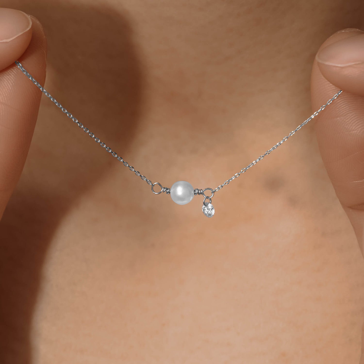 Gold Pearl and Diamond Necklace