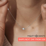 Gold Asymmetrical Diamond and Pearl Necklace