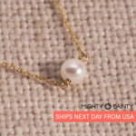 Gold Single Pearl Necklace
