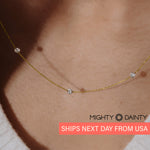 Gold Three Diamond Necklace