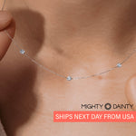 Gold Three Diamond Necklace