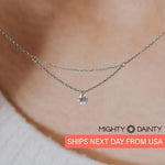 16'' Single Diamond Layered Necklace