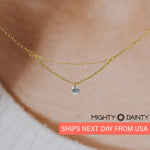16'' Single Diamond Layered Necklace
