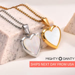 Mother-of-Pearl Heart Photo Necklace