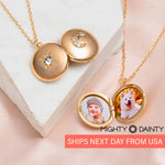 Golden Celestial Photo Locket Necklace