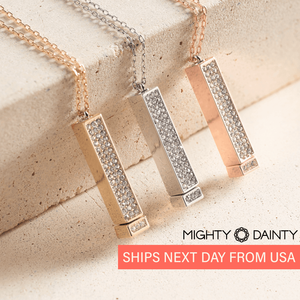 Personalized Bar Pendant with Diamonds