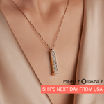 Personalized Bar Pendant with Diamonds