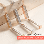 Personalized Bar Pendant with Diamonds