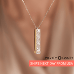 Personalized Bar Pendant with Diamonds