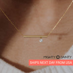 Gold Bar and Diamond Necklace