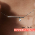 Gold Bar and Diamond Necklace