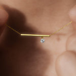 Gold Bar and Diamond Necklace