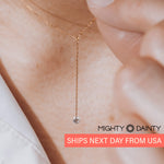 Gold Single Diamond Y-Necklace