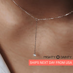 Gold Single Diamond Y-Necklace