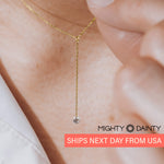 Gold Single Diamond Y-Necklace