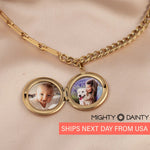 Engraved Photo Locket Necklace