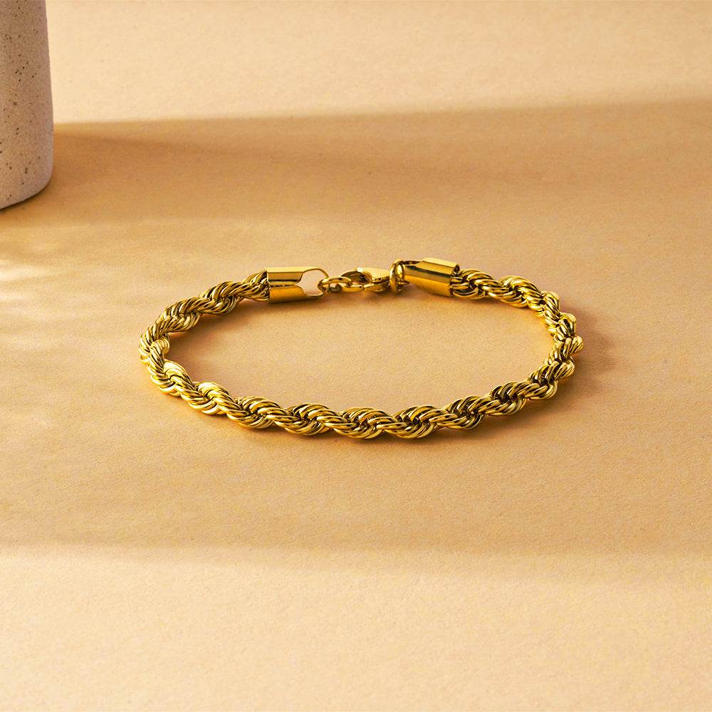 gold braided bracelet