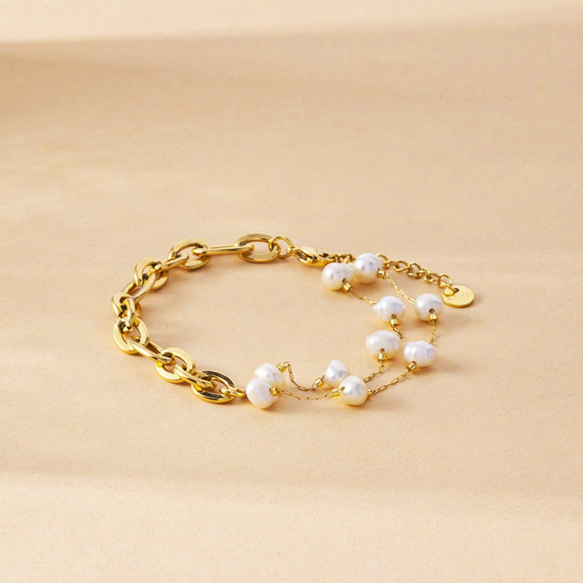 Mixed Pearl Chain Bracelet