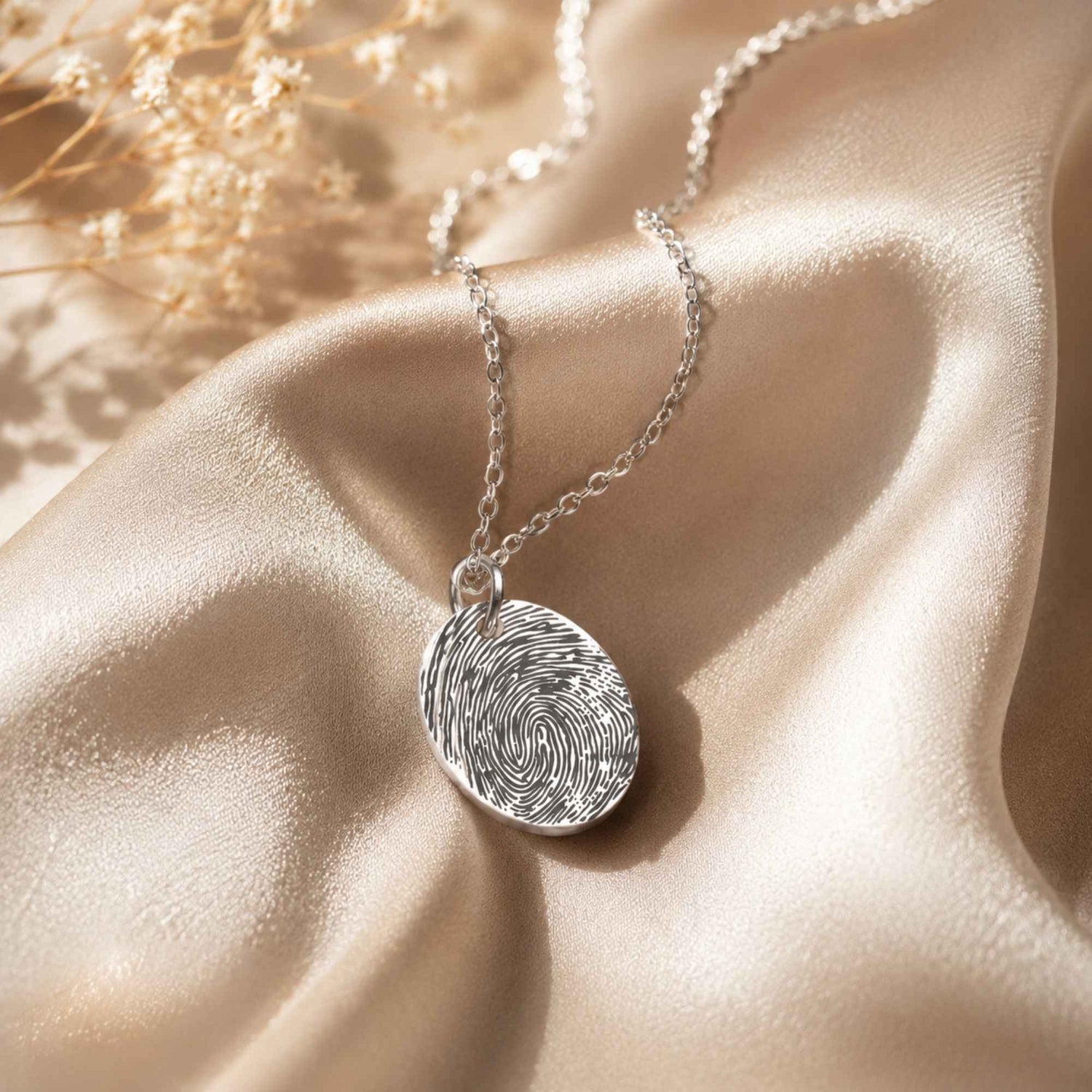 Oval Fingerprint Necklace