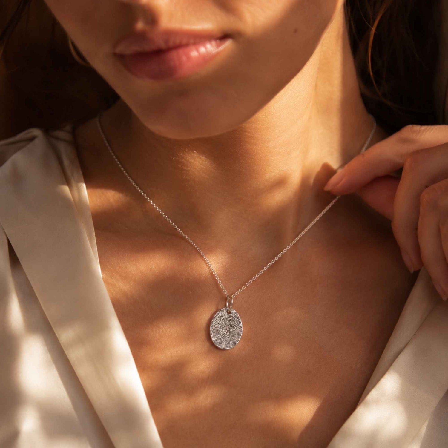Oval Fingerprint Necklace