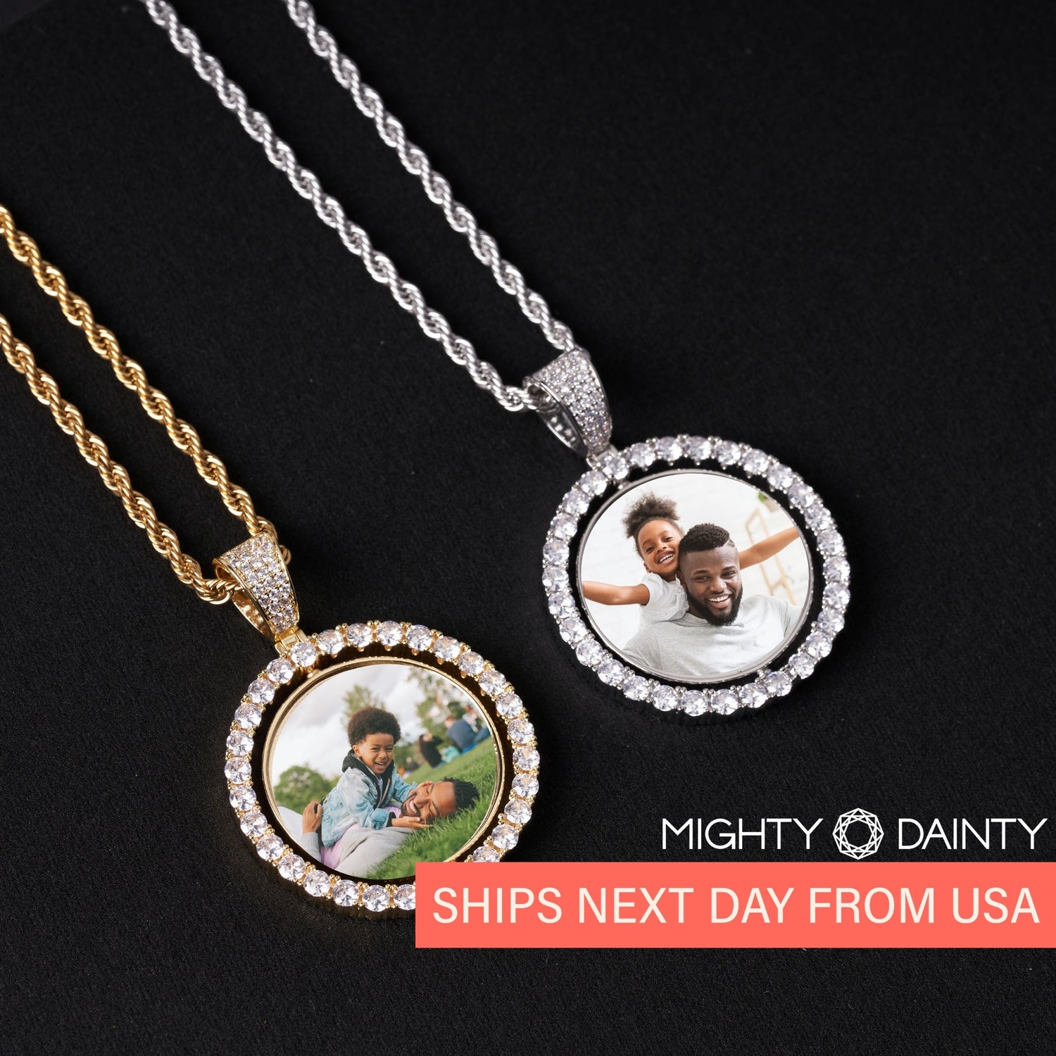 Hip-Hop Diamond Circle Pendant Necklace