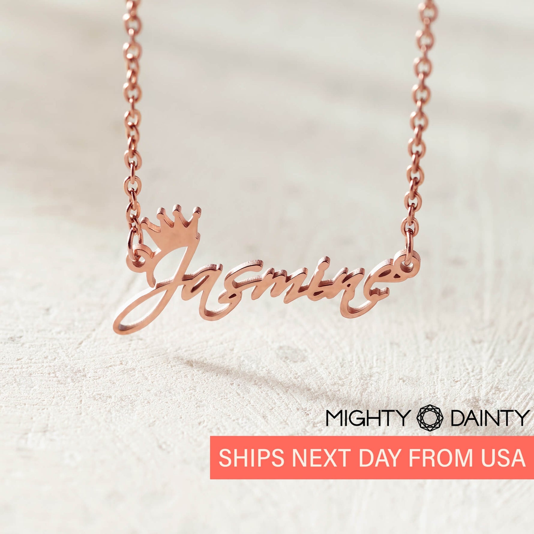 Gold Charm Name Necklace