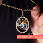 Oval Diamond Medallion Pendant Necklace