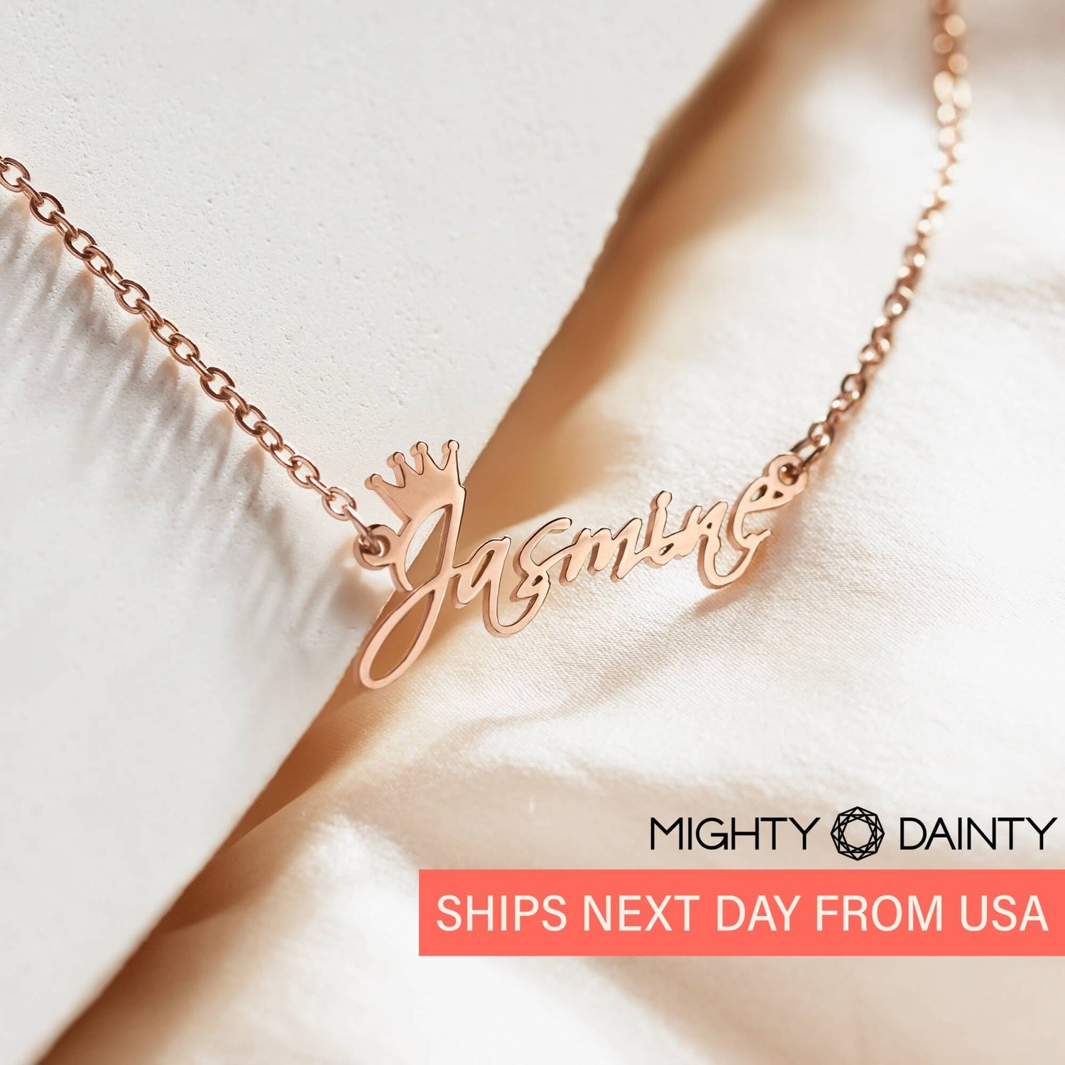 Gold Charm Name Necklace