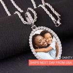 Oval Diamond Medallion Pendant Necklace