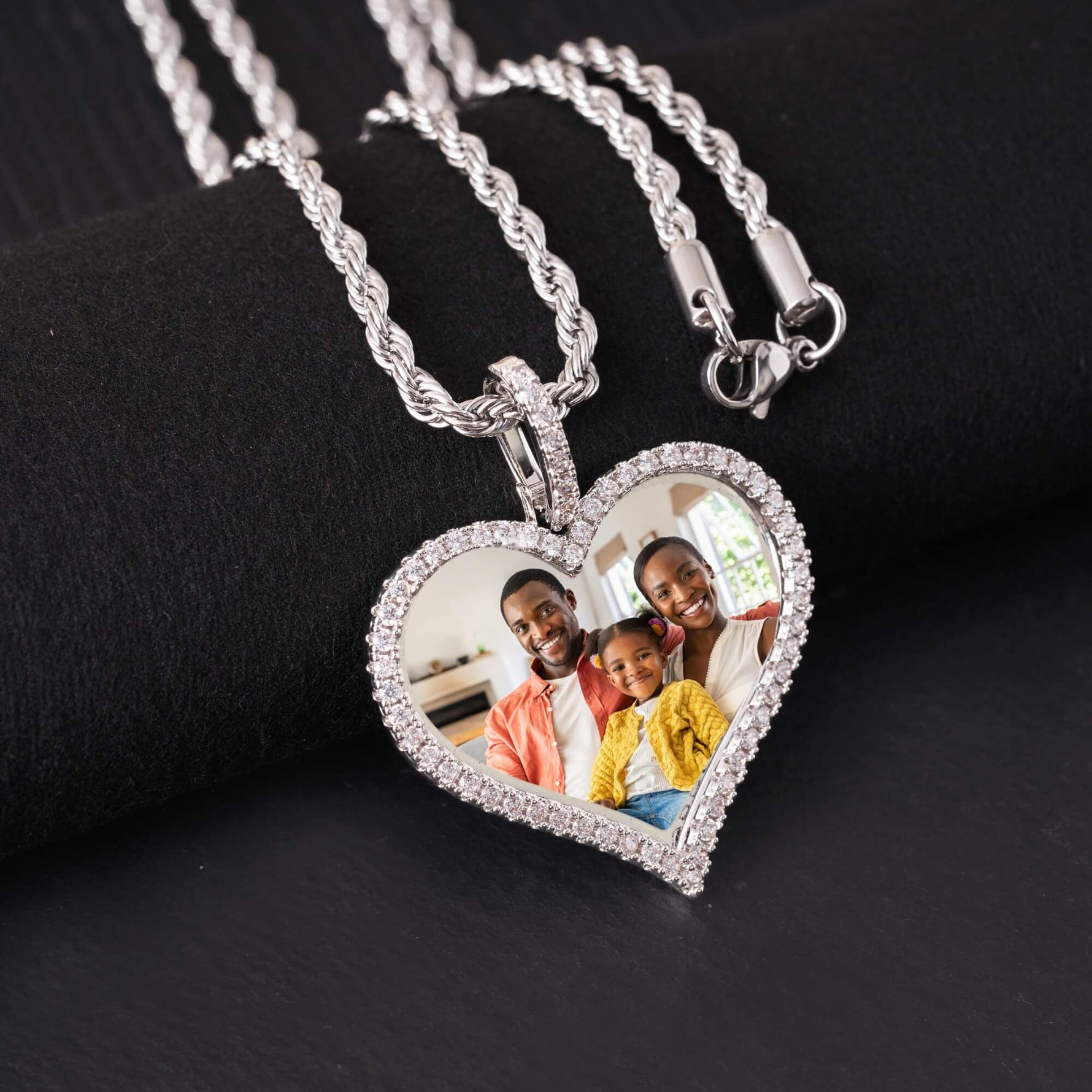 Heart-Shaped Diamond Medallion Pendant Necklace