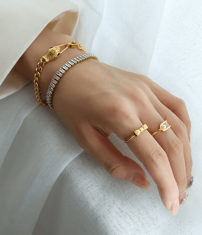 Rectangle Crystal Tennis Bracelet