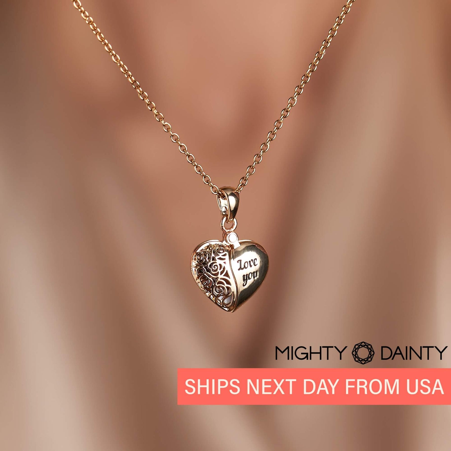 Dainty Heart Shaped Gold Pendant
