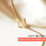 Sideways Letter Initial Necklace
