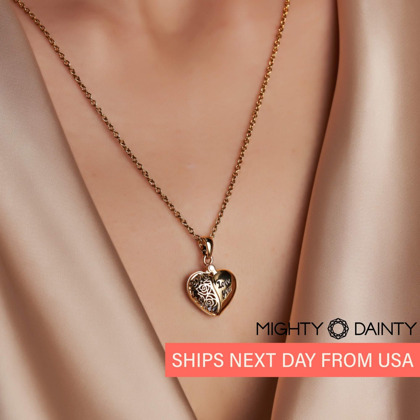 Dainty Heart Shaped Gold Pendant