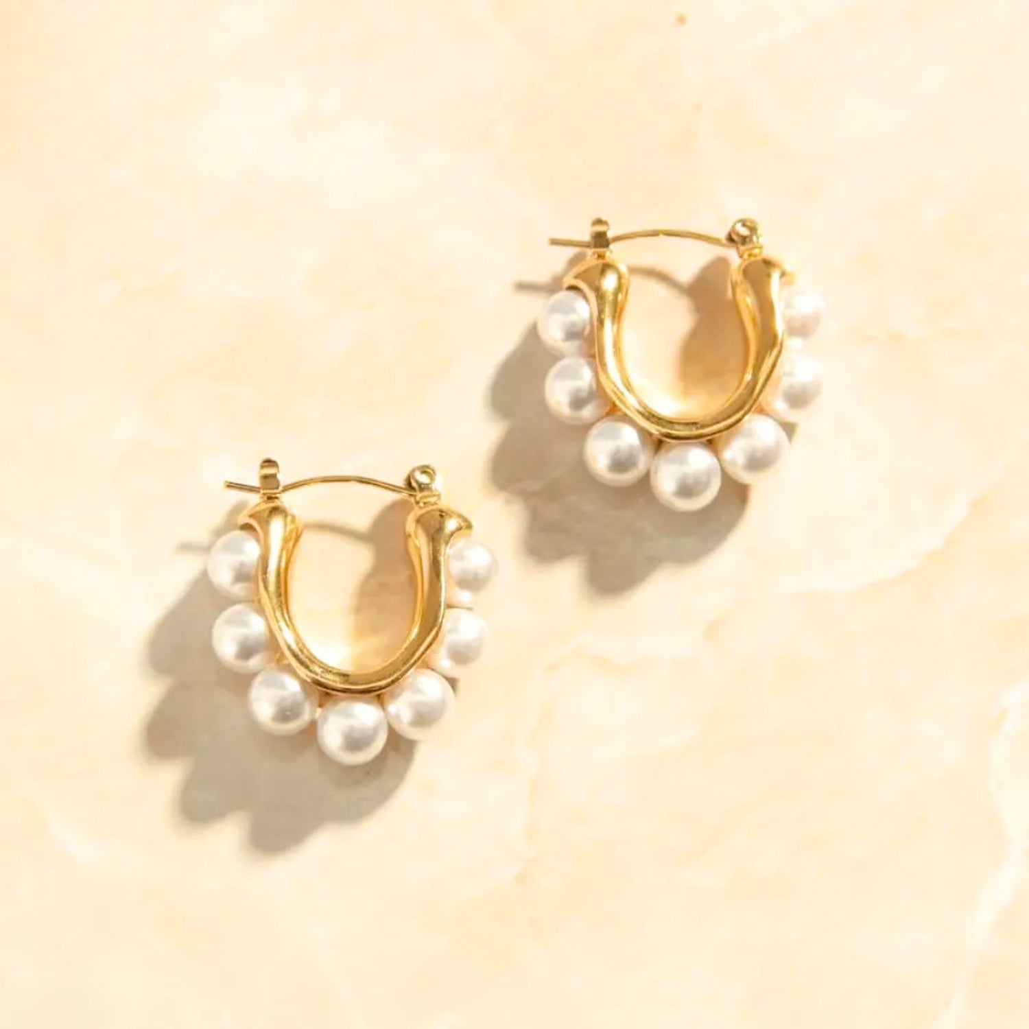 Multi Pearl U-Shape Earrings