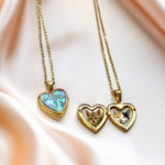 Gold Abalone Heart Photo Necklace